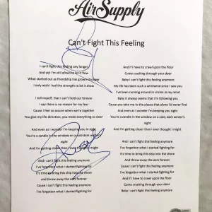 Air Supply Russell Hitchcock and Graham Russell Signed Lyric Sheet Beckett BA...