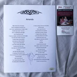 Air Supply Russell Hitchcock and Graham Russell Signed Lyric Sheet JSA 2 COA