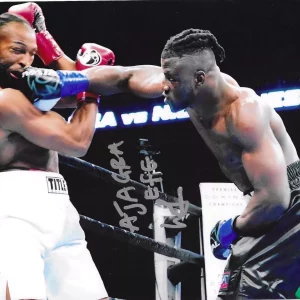 AJAGBA EFE SIGNED AUTOGRAPH 8x10 PHOTO PICTURE COA BOXING BOXER SILENT ROLLER