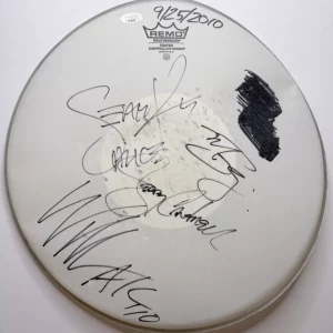 Alice In Chains REAL hand SIGNED Concert Used Drumhead JSA LOA Autographed