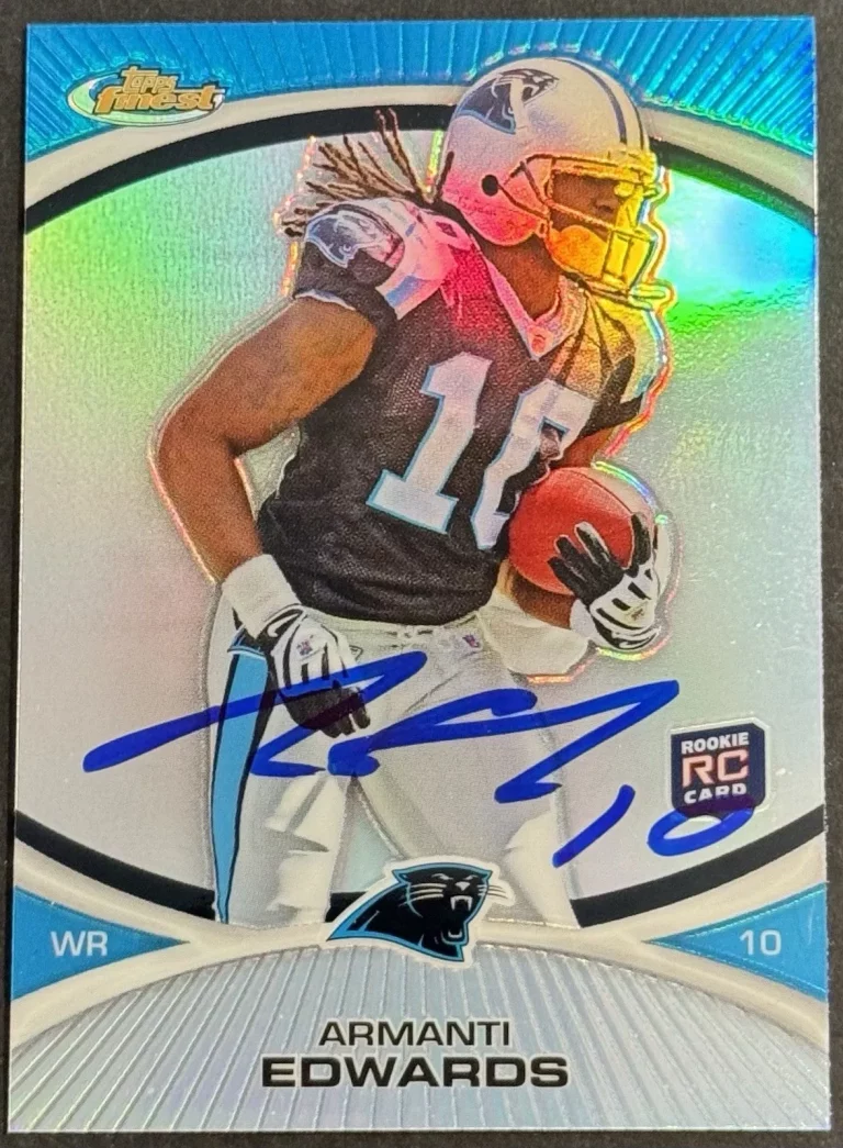 ARMANTI EDWARDS SIGNED 2010 TOPPS FINEST ROOKIE CARD BAS BECKETT APP STATE COLLECTIBLE MEMORABILIA