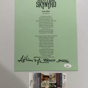 Artimus Pyle Lynyrd Skynyrd SIGNED Freebird Lyric Sheet JSA