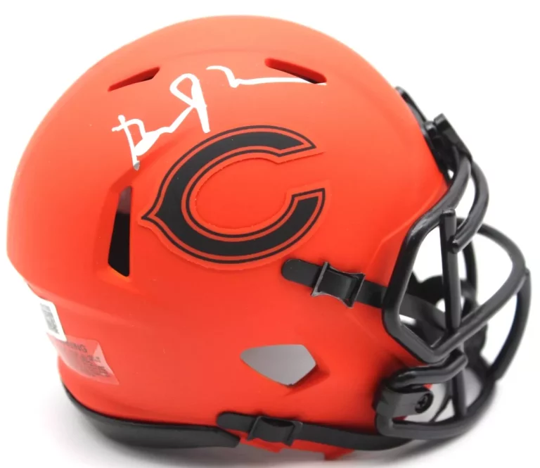 BEN JOHNSON SIGNED CHICAGO BEARS MINI FOOTBALL HELMET W/BECKETT COA BR63065 COLLECTIBLE MEMORABILIA