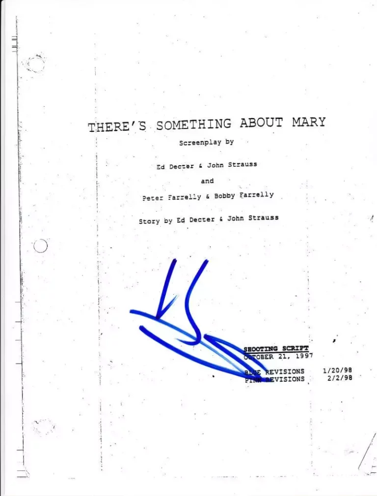 BEN STILLER SIGNED THERE’S SOMETHING ABOUT MARY FULL 122 PAGE SCRIPT COA  COLLECTIBLE MEMORABILIA