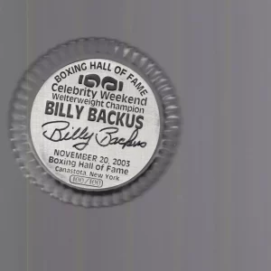 BILLY BACKUS HAND SIGNED BOXING HOF PAPERWEIGHT+COA VERY RARE 100/100
