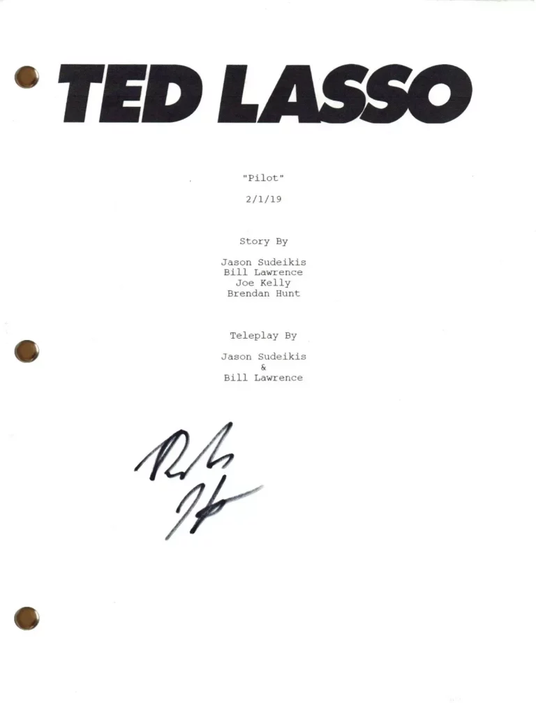 BRENDAN HUNT TED LASSO SIGNED AUTOGRAPH PILOT SCRIPT FULL SCREENPLAY BEARD COA COLLECTIBLE MEMORABILIA