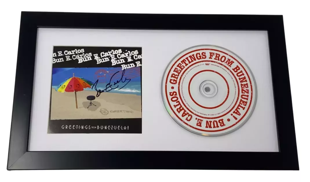 Bun E Carlos Signed Greetings From Bunezuela Framed CD Cheap Trick ACOA COA