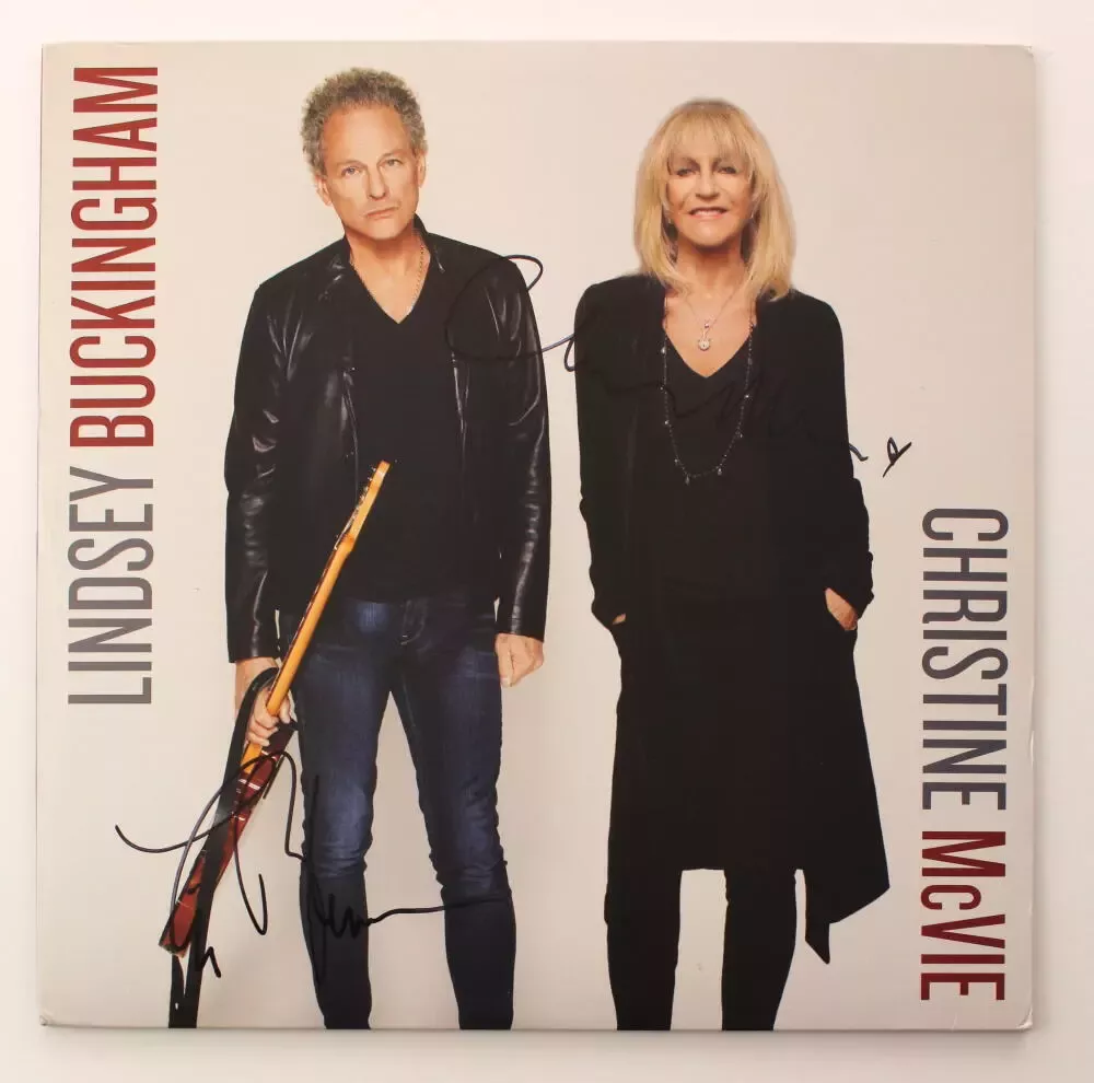 CHRISTINE MCVIE & LINDSEY BUCKINGHAM SIGNED AUTOGRAPH ALBUM RECORD FLEETWOOD MAC