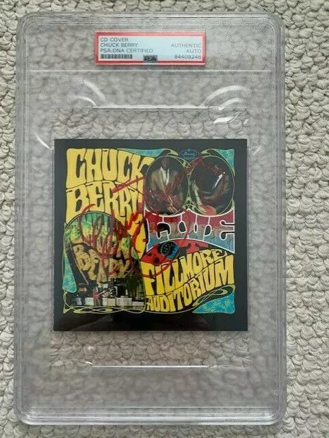 CHUCK BERRY HAND SIGNED LIVE AT FILLMORE CD COVER VERY RARE PSA SLABBED
