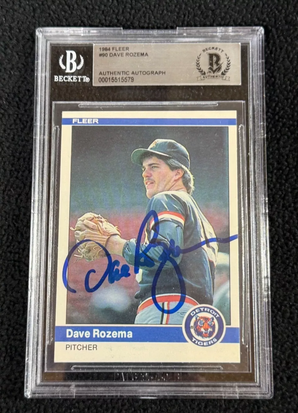 Dave Rozema Signed 1984 Fleer Card #90 BAS Certified Detroit Tigers