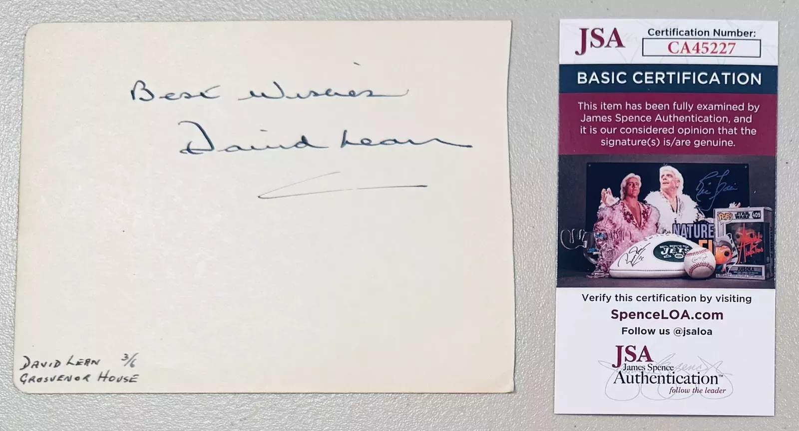 David Lean Signed Autographed 5x6 Album Page JSA Cert Lawrence Of Arabia