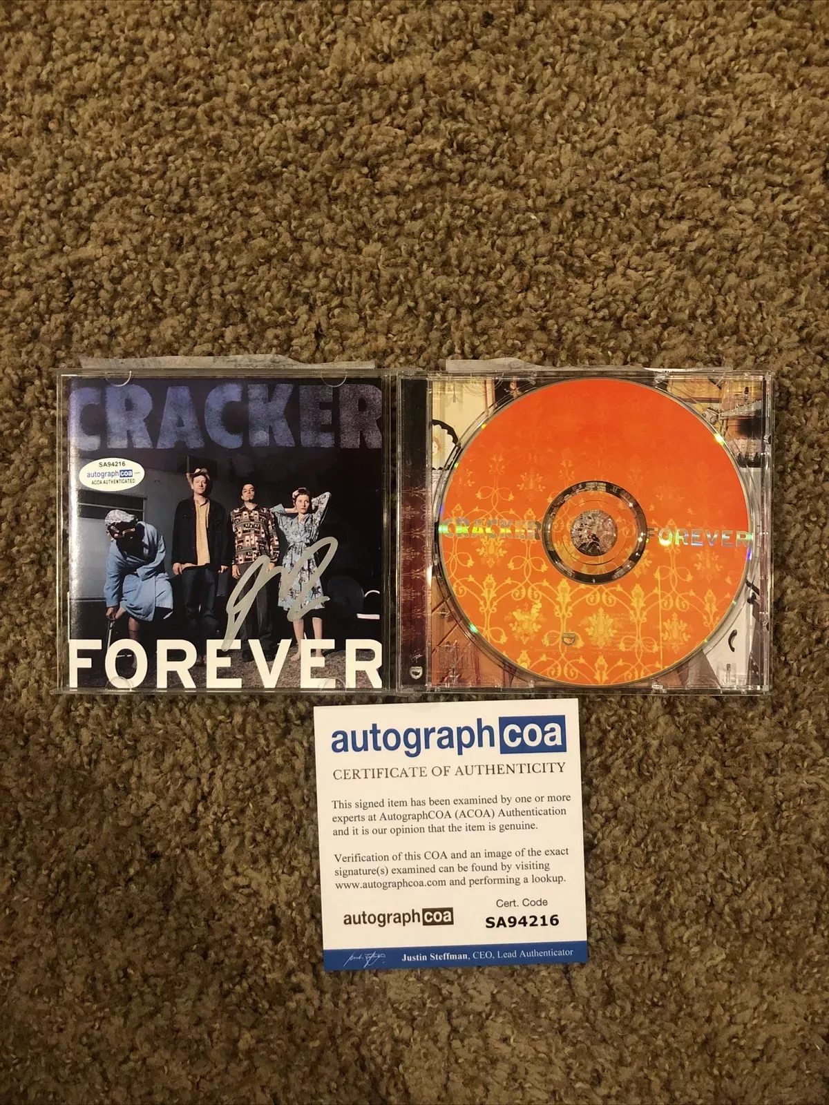 DAVID LOWERY CRACKER SIGNED AUTOGRAPH CD ACOA FOREVER