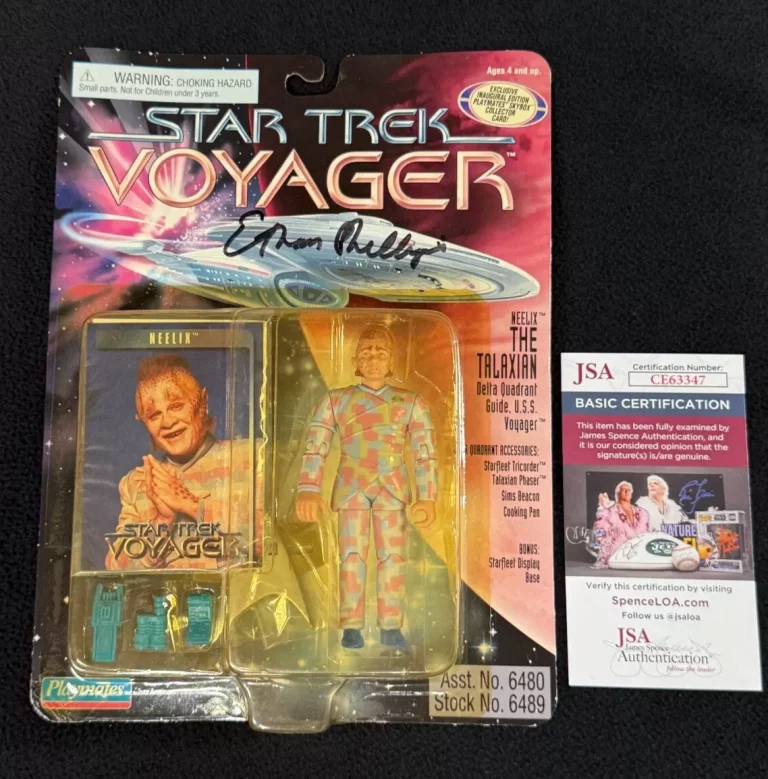 ETHAN PHILLIPS SIGNED STAR TREK VOYAGER NEELIX FIGURE JSA COA COLLECTIBLE MEMORABILIA