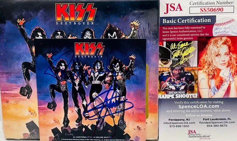 GENE SIMMONS PAUL STANLEY SIGNED AUTOGRAPH “DESTROYER” KISS CD INSERT JSA COA
 COLLECTIBLE MEMORABILIA