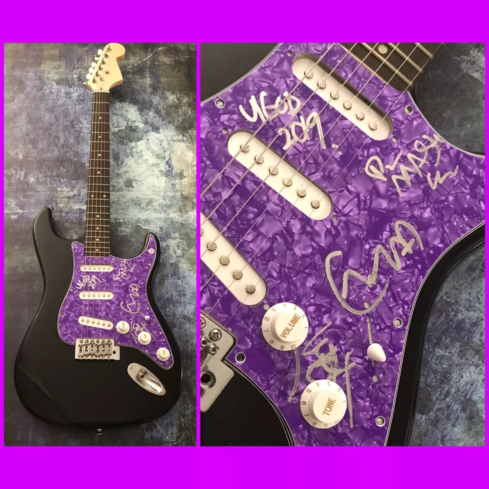 GFA GZA Method Man U-God x4 * WU-TANG CLAN * Signed Group Electric Guitar COA