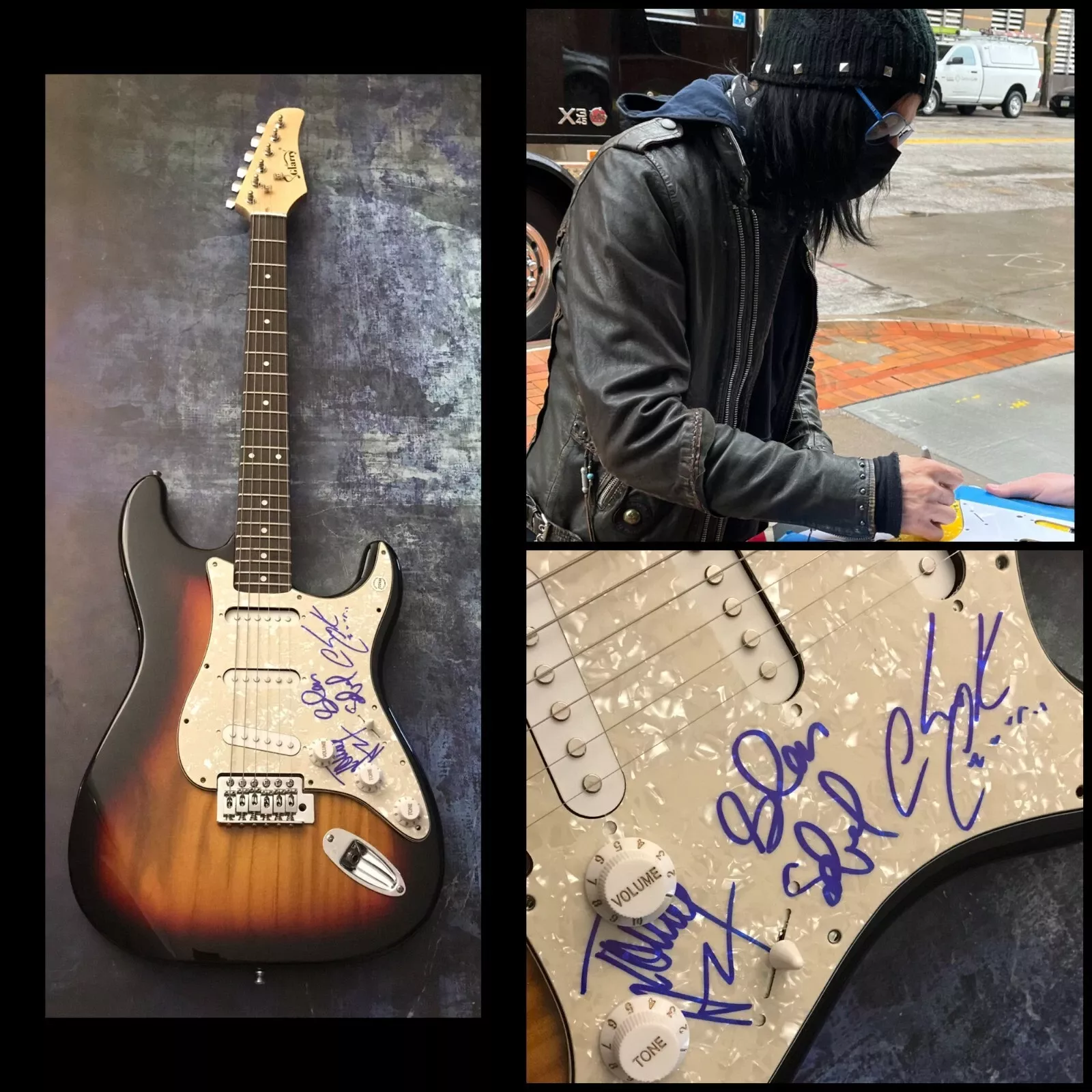 GFA Tommy, Glen & Chuck x3 * ALICE COOPER BAND * Signed Electric Guitar A3 COA