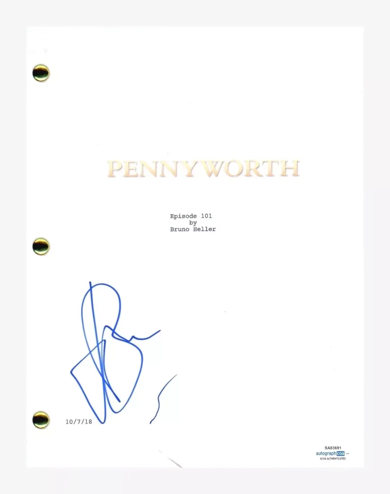 JACK BANNON SIGNED AUTOGRAPHED PENNYWORTH PILOT SCRIPT SCREENPLAY ACOA COA COLLECTIBLE MEMORABILIA