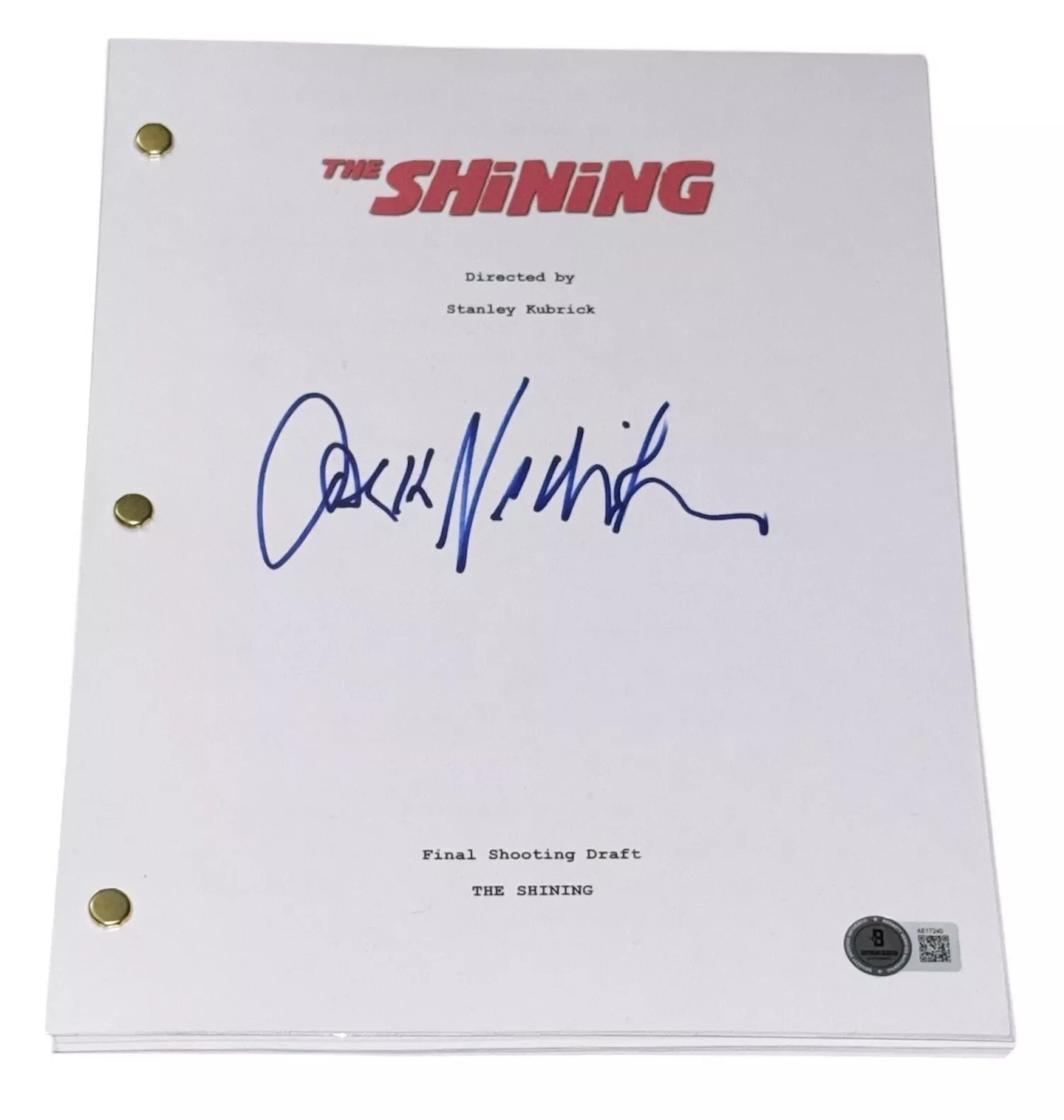 Jack Nicholson Signed Autograph The Shining Full Script Screenplay Beckett LOA