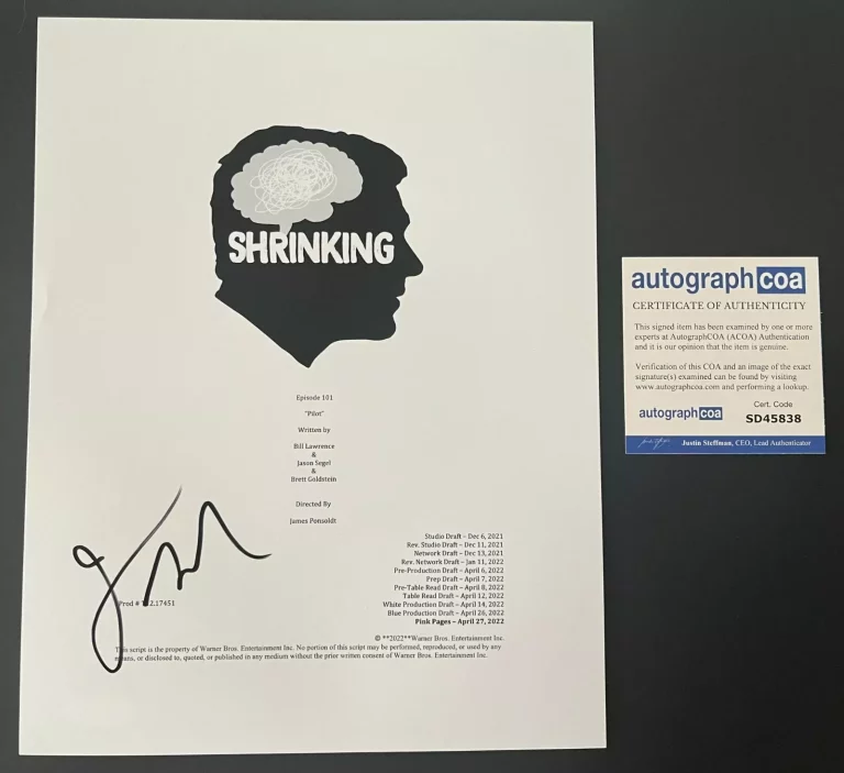 JASON SEGAL SIGNED SHRINKING FULL PILOT SCRIPT W/EXACT PROOF & AUTOGRAPH COA COLLECTIBLE MEMORABILIA
