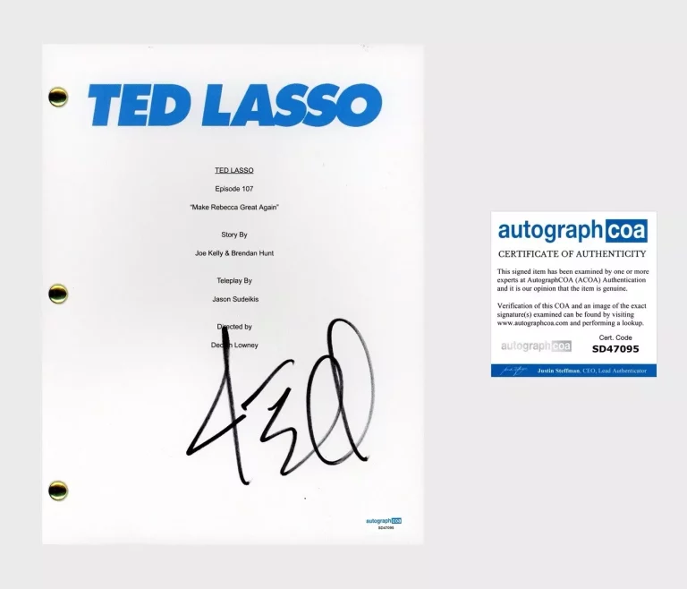 JASON SUDEIKIS ‘TED LASSO’ SIGNED FULL EPISODE TV SHOW SCRIPT ACOA COLLECTIBLE MEMORABILIA