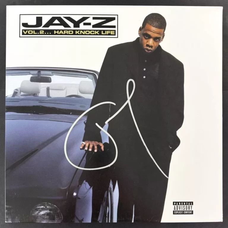 JAY-Z SIGNED AUTOGRAPH ALBUM VINYL RECORD LP – VOL 2 HARD KNOCK LIFE W/ JSA COA COLLECTIBLE MEMORABILIA
