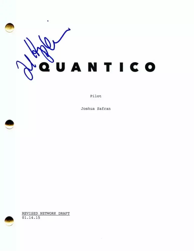 JOSH HOPKINS SIGNED AUTOGRAPH QUANTICO FULL PILOT SCRIPT – PRIYANKA CHOPRA JONAS  COLLECTIBLE MEMORABILIA