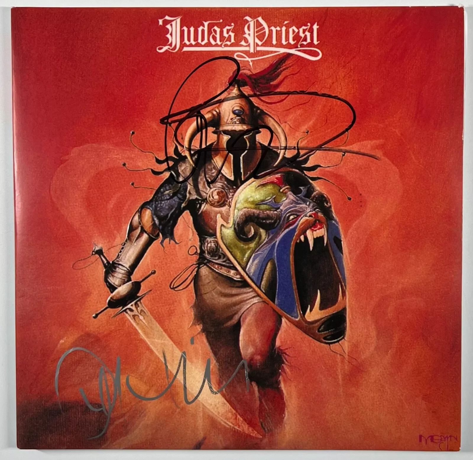 Judas Priest JSA Signed Autograph Album Vinyl Hero, Hero Rob Halford Ian Hill