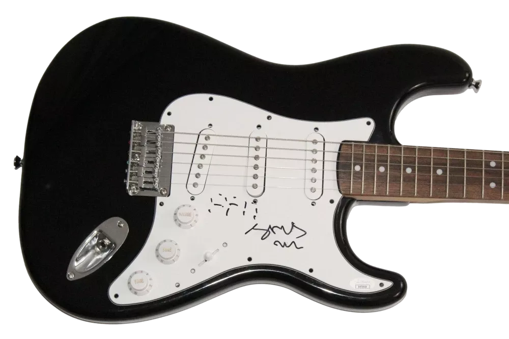 LCD Soundsystem James Murphy Pat Mahoney Signed Autograph Fender Guitar JSA COA