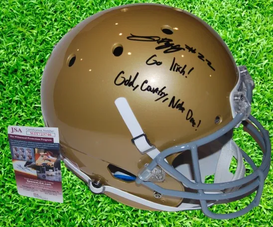 LOGAN DIGGS signed (NOTRE DAME FIGHTING IRISH) Schutt F/S helmet JSA Witnessed