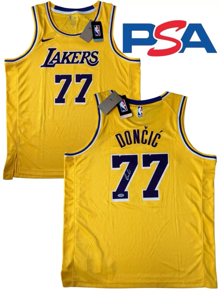 LUKA DONCIC SIGNED AUTOGRAPHED LOS ANGELES LAKERS #77 ICON JERSEY PSA/DNA AUTO COLLECTIBLE MEMORABILIA