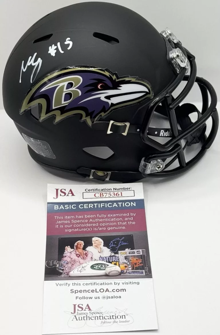 MIKE GREEN SIGNED AUTOGRAPHED BALTIMORE RAVENS MINI HELMET JSA COA COLLECTIBLE MEMORABILIA