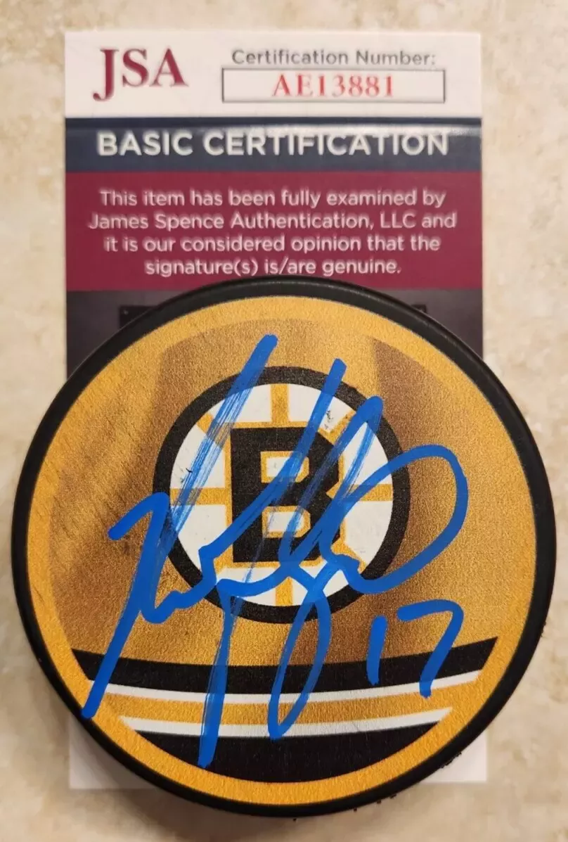 Nick Foligno Signed Reverse Retro Puck w/ JSA COA #AE13881 Boston Bruins