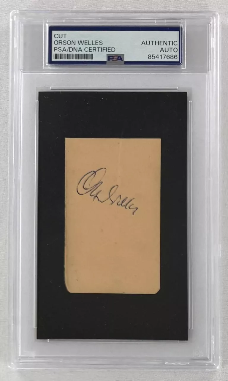 ORSON WELLES SIGNED AUTOGRAPH PSA/DNA ENCAPSULATED SLABBED – CITIZEN KANE ICON COLLECTIBLE MEMORABILIA