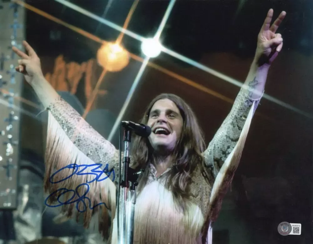 OZZY OSBOURNE SIGNED 11X14 PHOTO BLACK SABBATH AUTOGRAPH BECKETT WITNESS HOLO 40