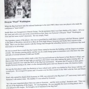 PEARL WASHINGTON BROOKLYN NY BK HALL OF FAME INDUCTION PROGRAM 2011 SYRACUSE