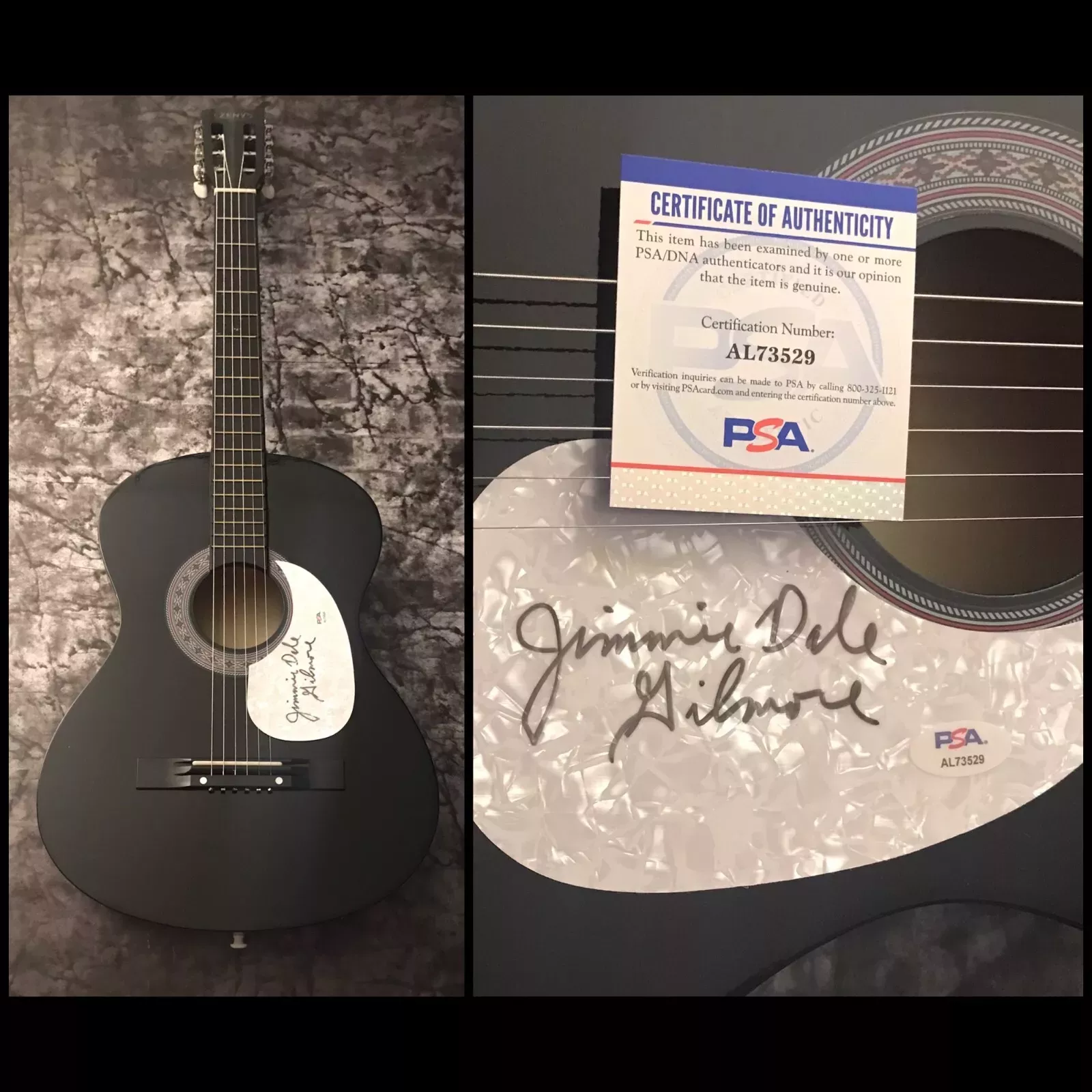 PSA Downey to Lubbock * JIMMIE DALE GILMORE * Signed Acoustic Guitar COA