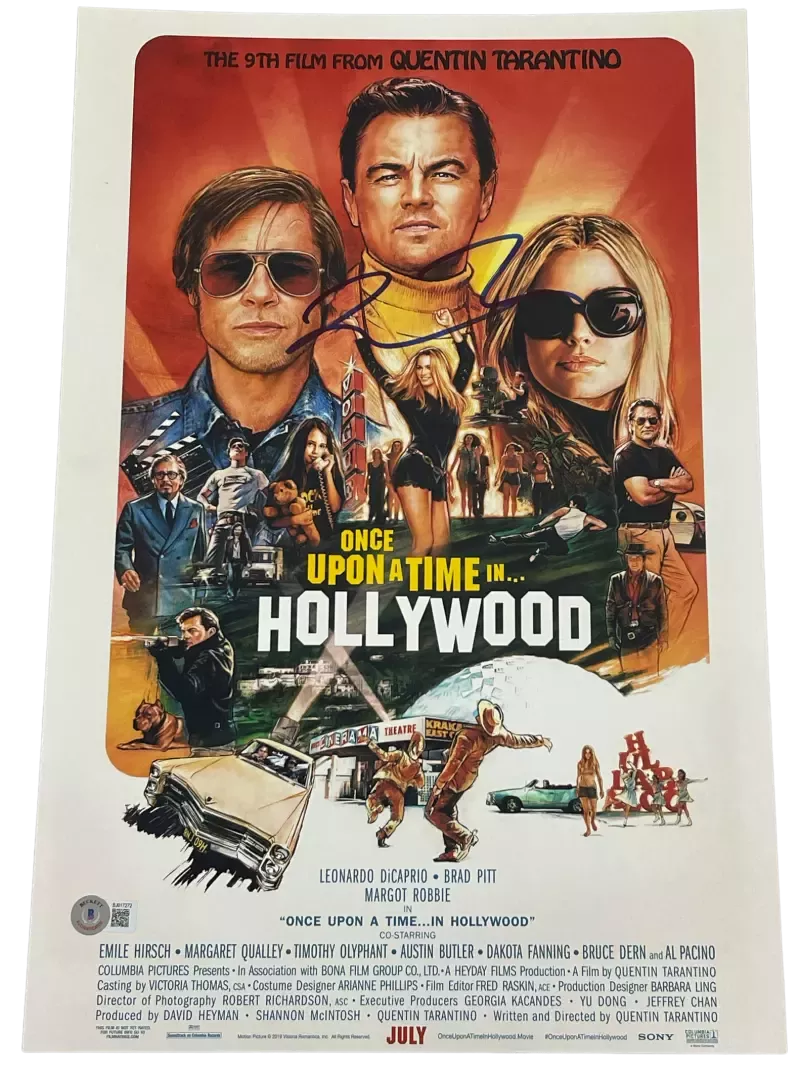 QUENTIN TARANTINO SIGNED 12X18 PHOTO ONCE UPON A TIME IN HOLLYWOOD BECKETT