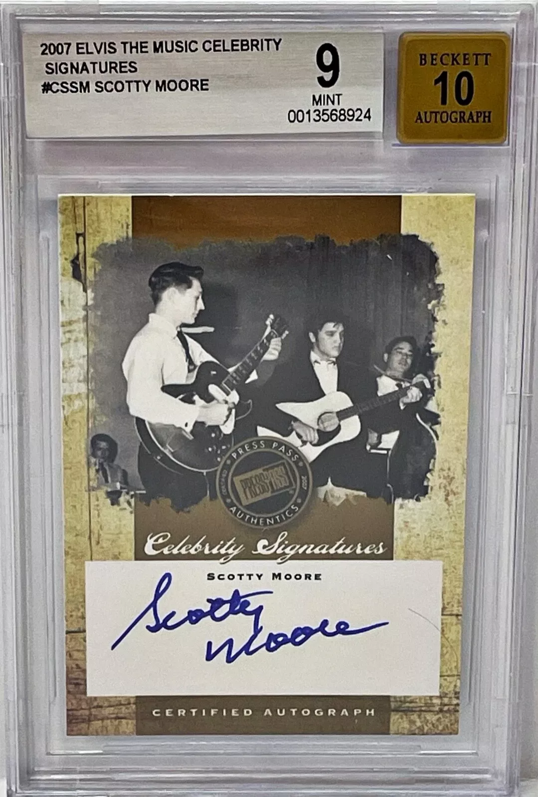 SCOTTY MOORE 2007 Signed Slabbed Elvis Press Pass Graded 9 Auto 10 Beckett
Opens in a new window or tab
