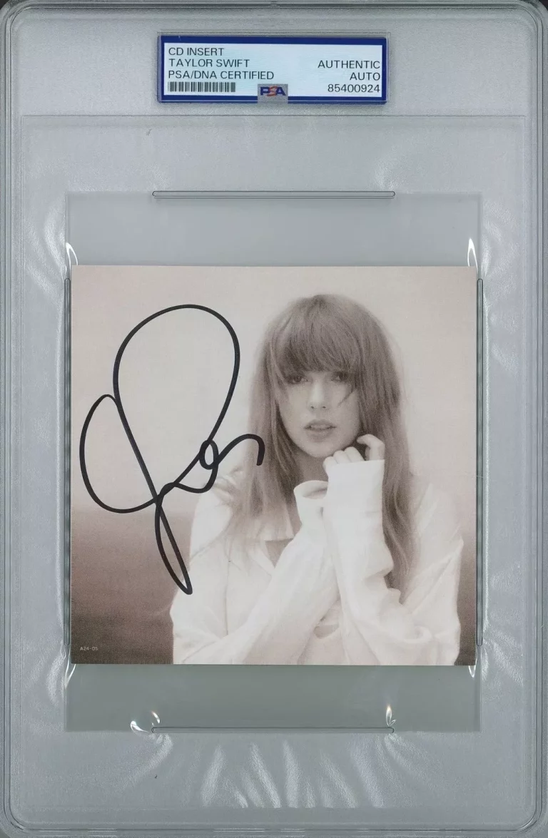 TAYLOR SWIFT SIGNED TTPD CD INSERT PSA DNA ENCAPSULATED COLLECTIBLE MEMORABILIA
