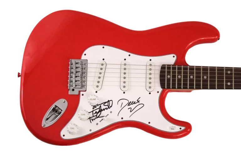 TEDESCHI TRUCKS BAND SIGNED AUTOGRAPH FULL SIZE RED FENDER ELECTRIC GUITAR – JSA COLLECTIBLE MEMORABILIA