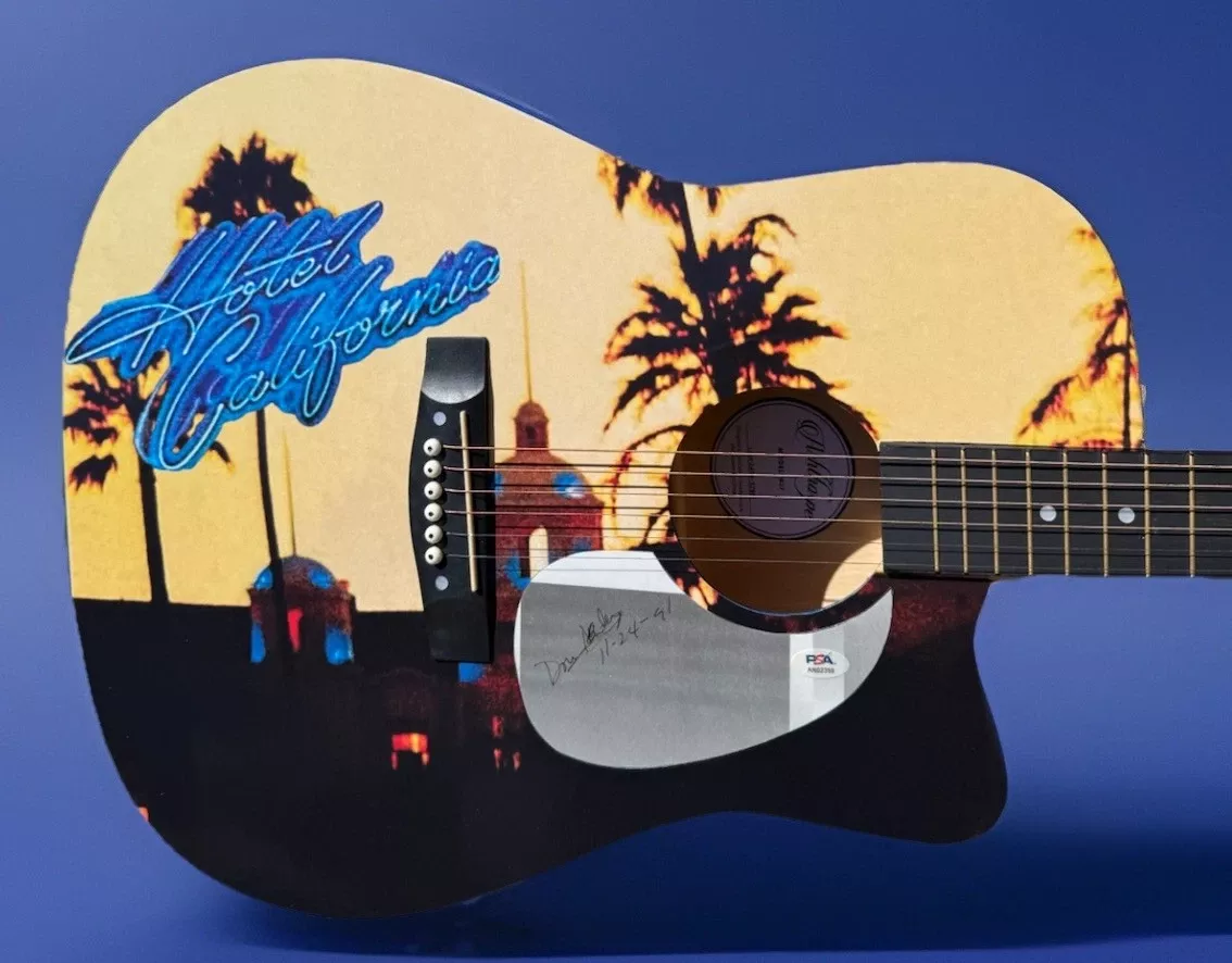 The Eagles DON HENLEY Autographed Custom Graphics Acoustic Guitar PSA/DNA LOA