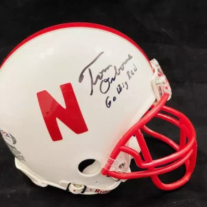 TOM OSBORNE SIGNED NEBRASKA CORNHUSKERS MINI HELMET PSA DNA W/ GO BIG RED INSCR