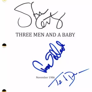 TOM SELLECK DANSON GUTTENBERG SIGNED AUTOGRAPH THREE MEN AND A BABY MOVIE SCRIPT