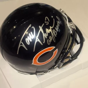 TOM THAYER Signed Chicago BEARS VSR4 Mini-helmet w/ Beckett COA & Inscription