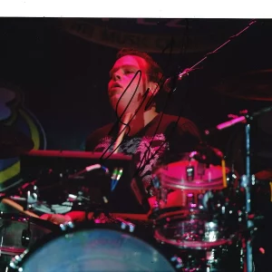 WALK THE MOON SEAN WAUGAMAN SIGNED PLAYING DRUMS 8X10 Collectible Memorabilia