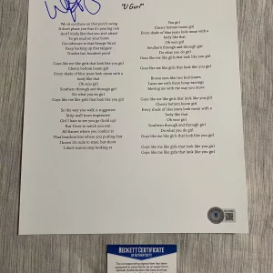 Walker Hayes signed autographed lyric sheet U Girl Beckett COA Country Star
Opens in a new window or tab