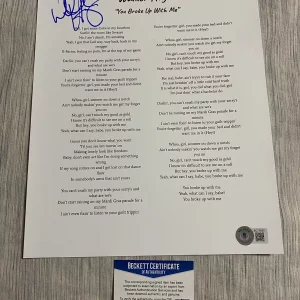 Walker Hayes signed autographed lyric sheet You Broke Up With Me Beckett COA
Opens in a new window or tab
