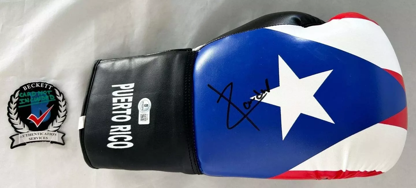 Xander Zayas Signed Boxing Glove Puerto Rico Beckett BAS 1 COA