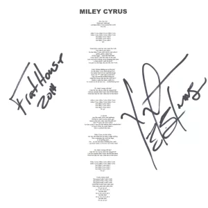 Ying Yang Twins Signed Autographed Miley Cyrus Lyric Sheet Hip Hop Rap ACOA COA