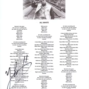 Yo Gotti Signed Autographed All White Song Lyric Sheet Rapper Hip Hop ACOA COA